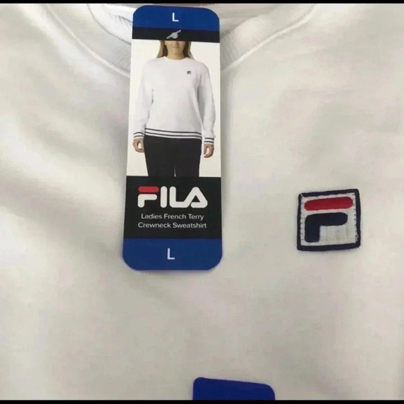 🆕Fila Ladies French Terry Crewneck Sweatshirt White L🆕 - Picture 4 of 4